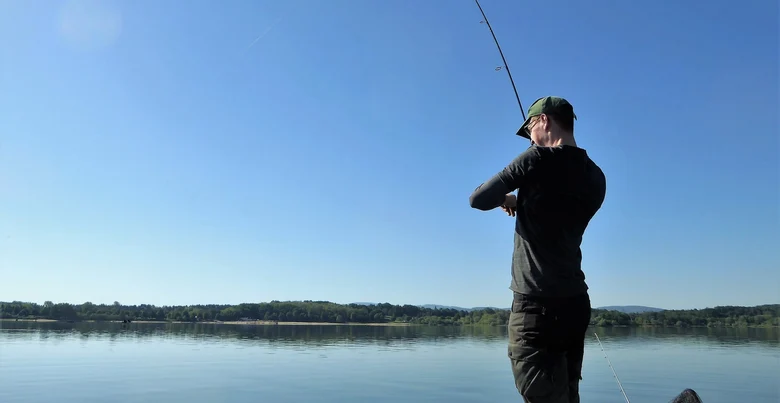 Angler in Aktion