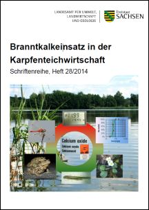 Das Bild zeigt den Titel der Broschüre Branntkalkeinsatz in der Karpfenteichwirtschaft