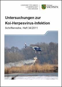 Das Bild zeigt den Titel der Broschüre Untersuchungen zur Koi-Herpesvirus-Infektion