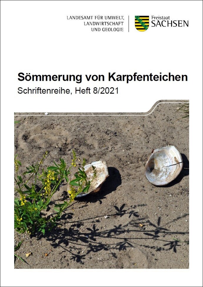 Das Bild zeigt den Titel der Broschüre Sömmerung von Karpfenteichen.